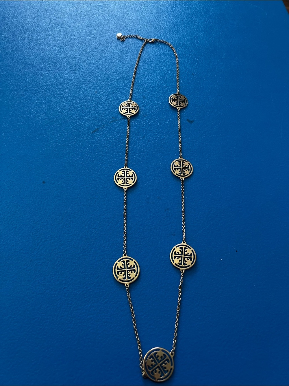 Isis Gold-Tone Medallion Station Necklace